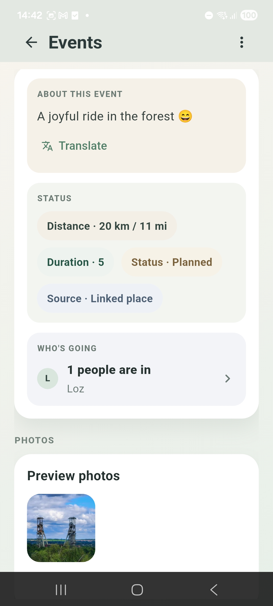 ShallWe Android event details screen