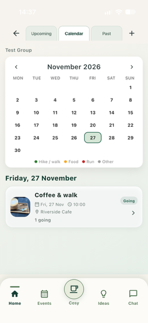 ShallWe iPhone event details screen